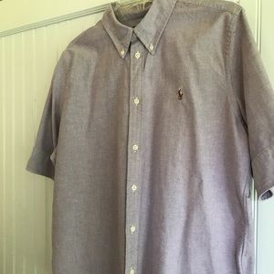 Lavender Ralph Lauren XL Man-Tailored SS Blouse